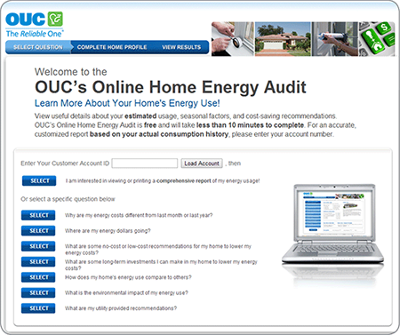 Auditoría de OUC en línea de electricidad residencial