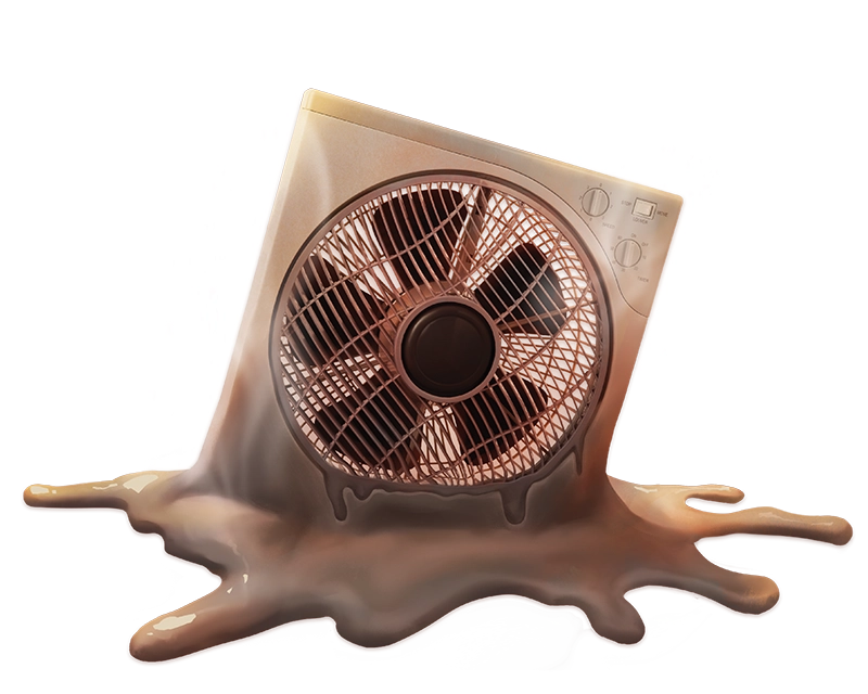 Melting fan with steam