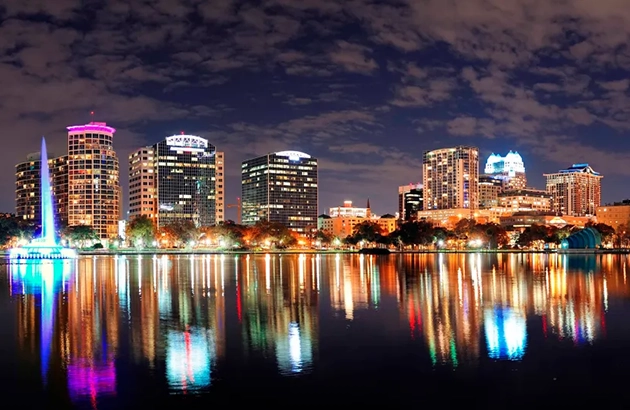 Orlando skyline at night